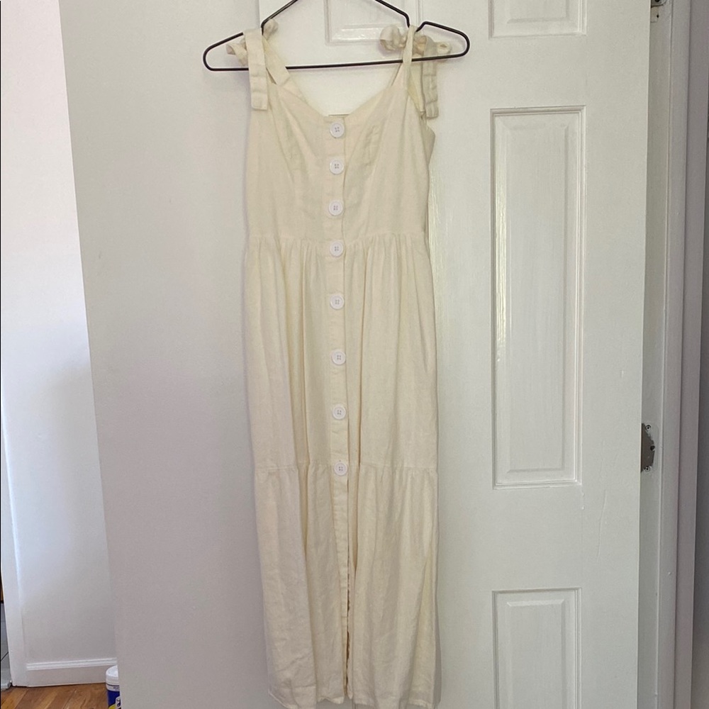 Elegant Cream Button-Down Dress